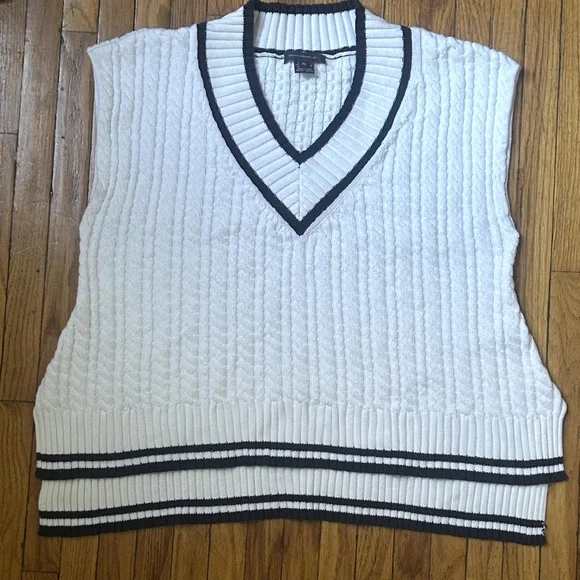 FRENCH CONNECTION Mozart Cable Knit Cricket Vest XL - Picture 5 of 7
